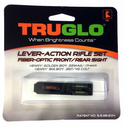 Truglo TG114 Lever Action Rifle Set Henry Tritium/Fiber Optic Red Front/Green Rear Black