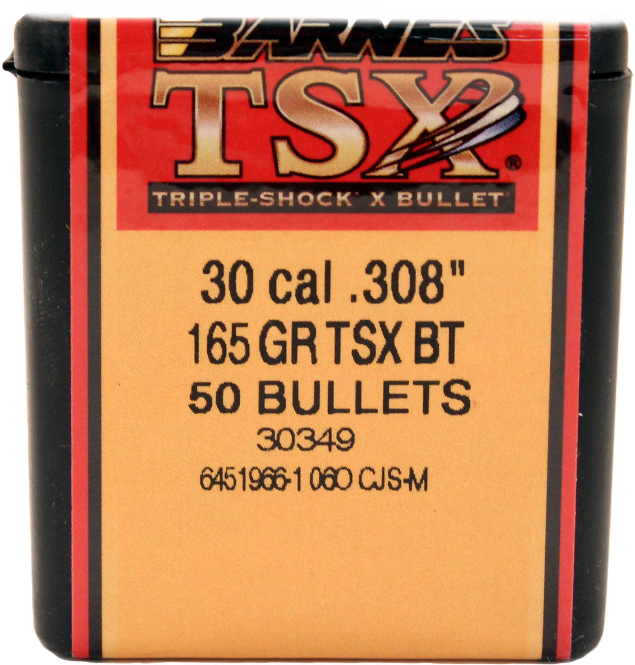 Barnes All Copper Triple-Shock X Bullet 30 Caliber 165 Grain Boattail 50/Box Md: 30843
