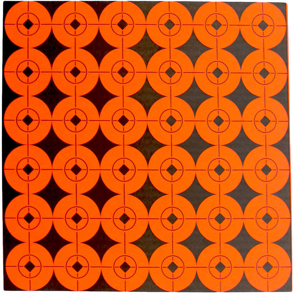 Birchwood Casey 33901 Target Spots Self-Adhesive Paper 1" Bullseye Orange 36 Per Page 10 Pages Pack