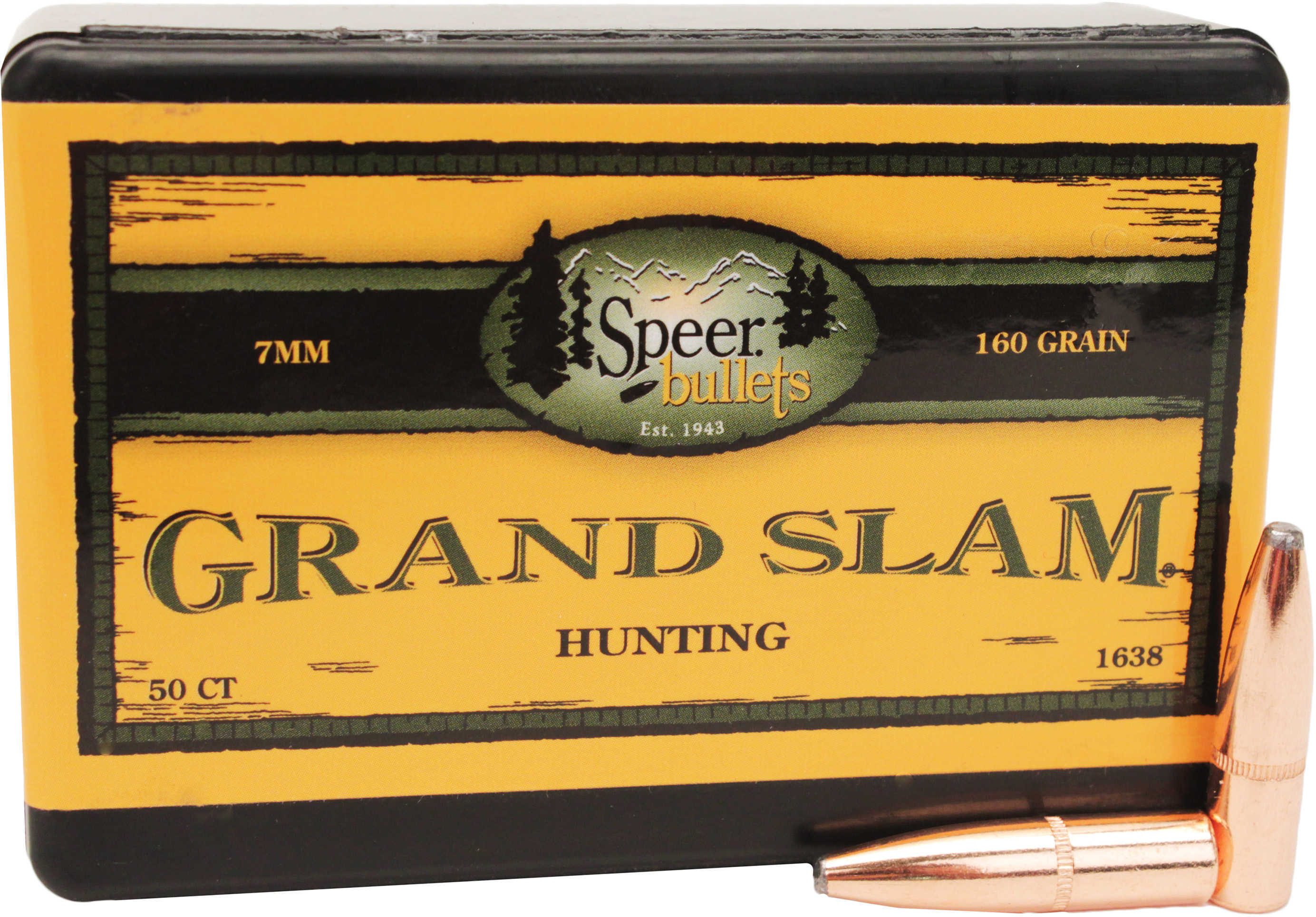 Speer 7MM 160 Grain Grand Slam Protected Point Bullets 50/Box Md: 1638