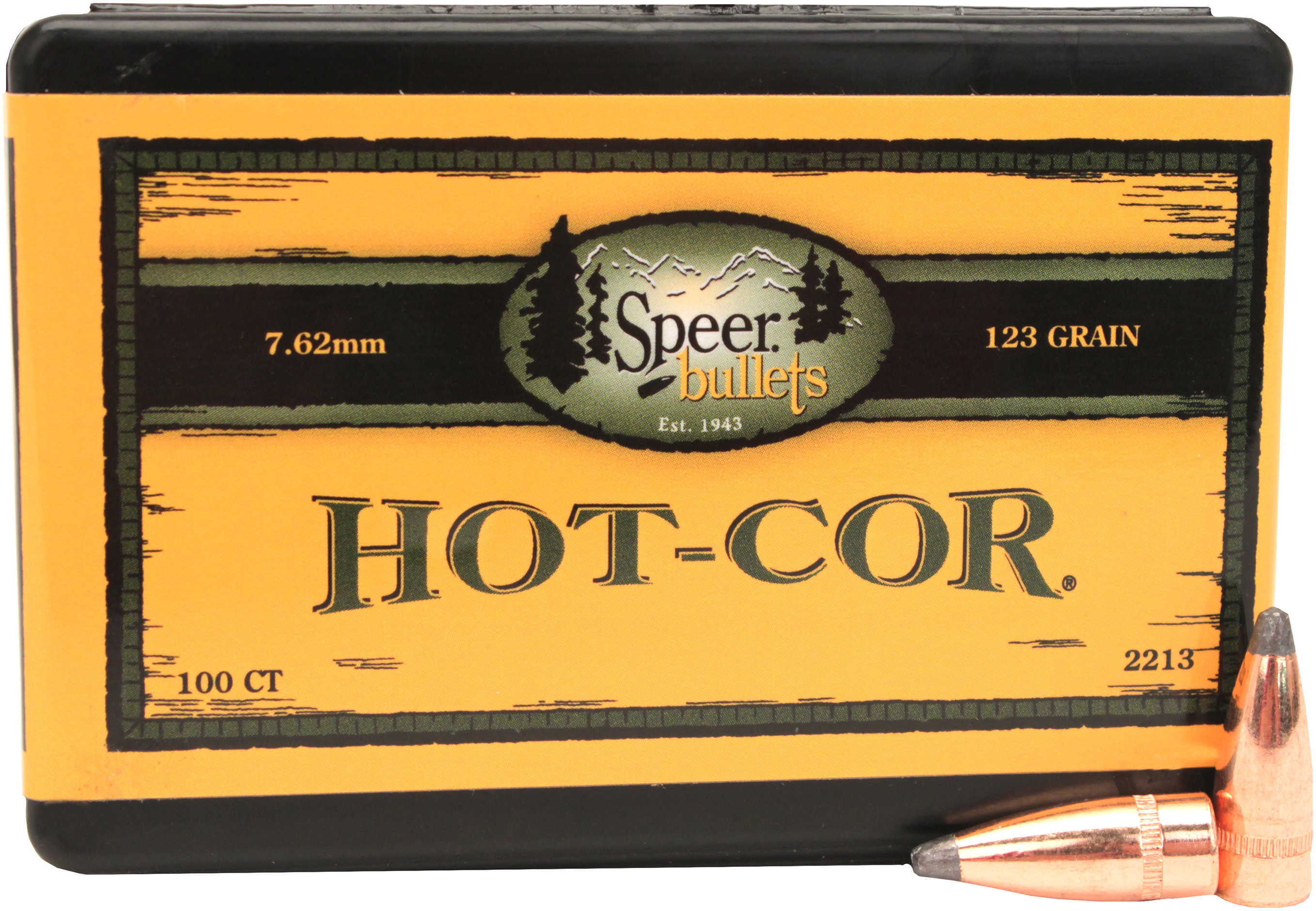 Speer 7.62X39MM Caliber 123 Grain Soft Point/Cannelure 100/Box Md: 2213 Bullets