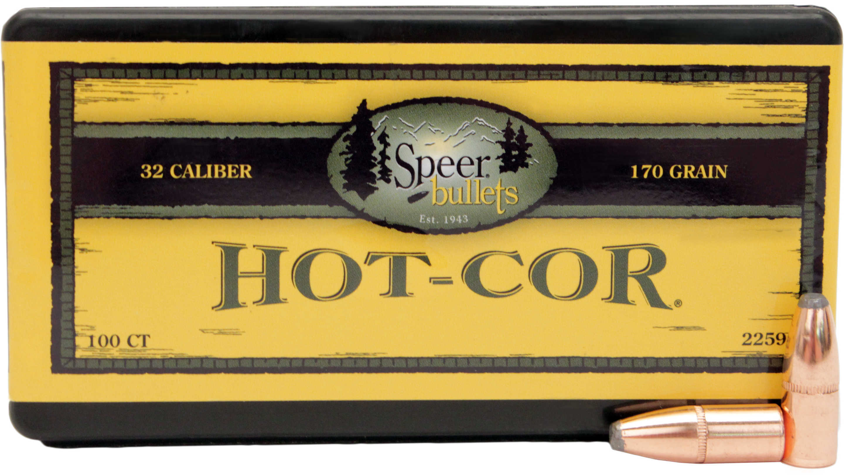 Speer Bullets 2259 Hot-Cor 32 Caliber .321 170 GR Soft Point Flat Nose (SPFN) 100 Box