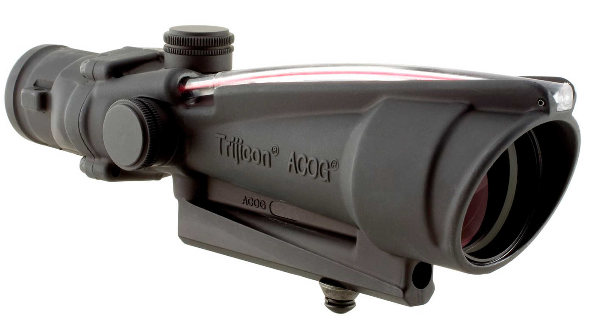 Trijicon 100136 ACOG 3.5x 35mm Obj 28.9 ft @ 100 yds FOV Black Matte Finish Dual Illuminated Red Donut 223 BAC