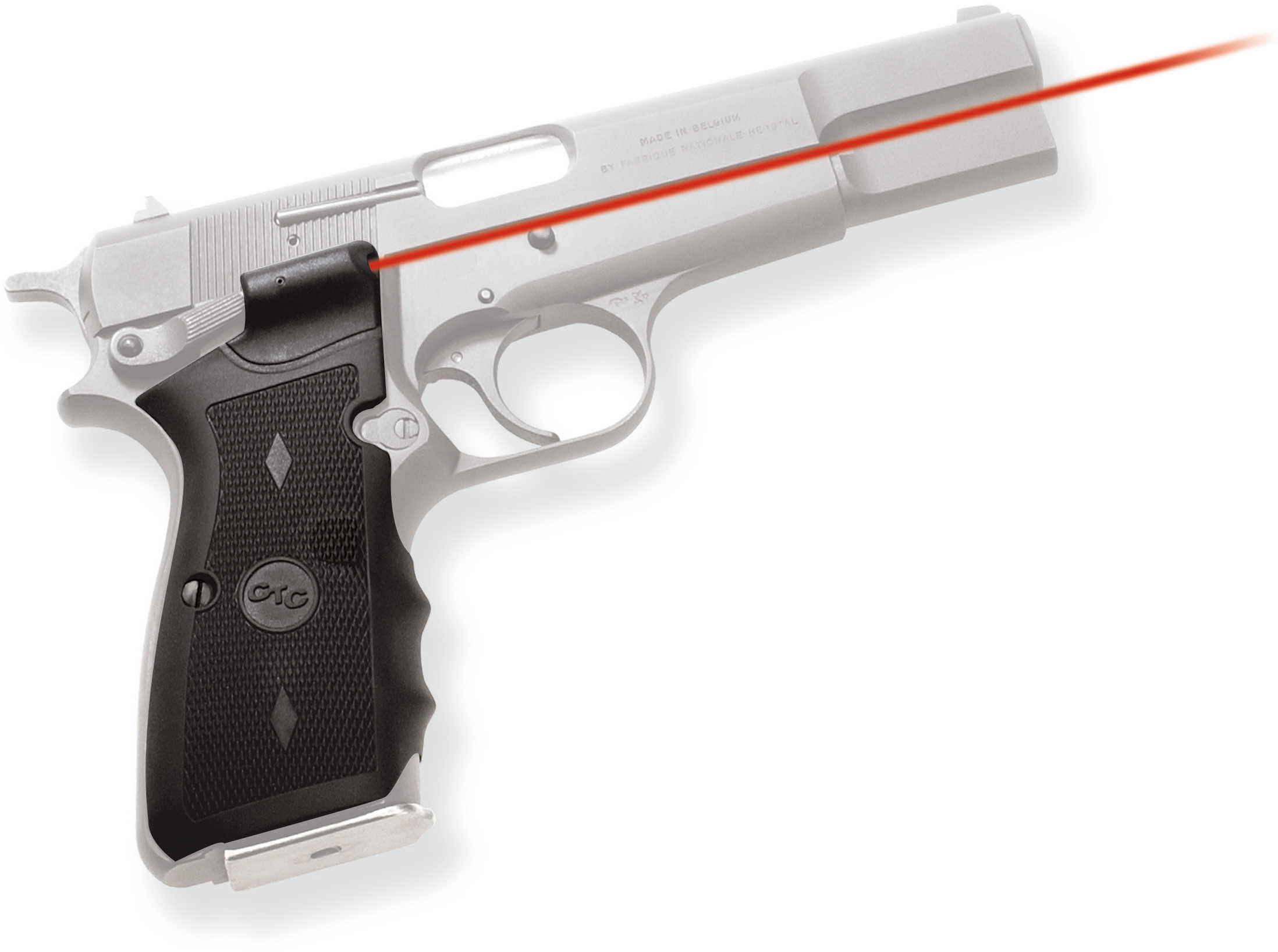 Crimson Trace Lg309 Lasergrips Red Browning Hi-power Grip Black