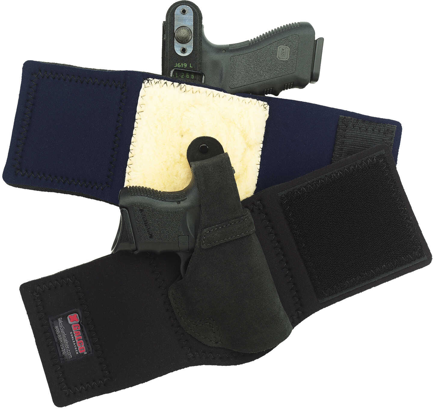 Galco Ankle Lite Holster Black RH Fits Glock 26 27 33 S&W M&P 2.0 Compact 3.6" 9/40