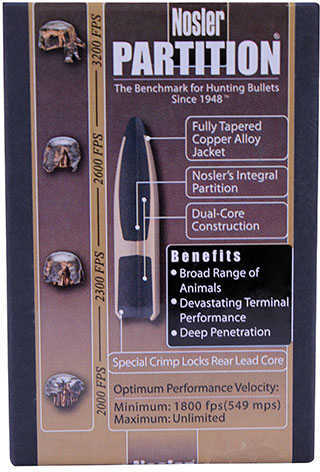Nosler Partition Spitzer 7MM Caliber 160 Grain 50/Box Md: 16327 Bullets