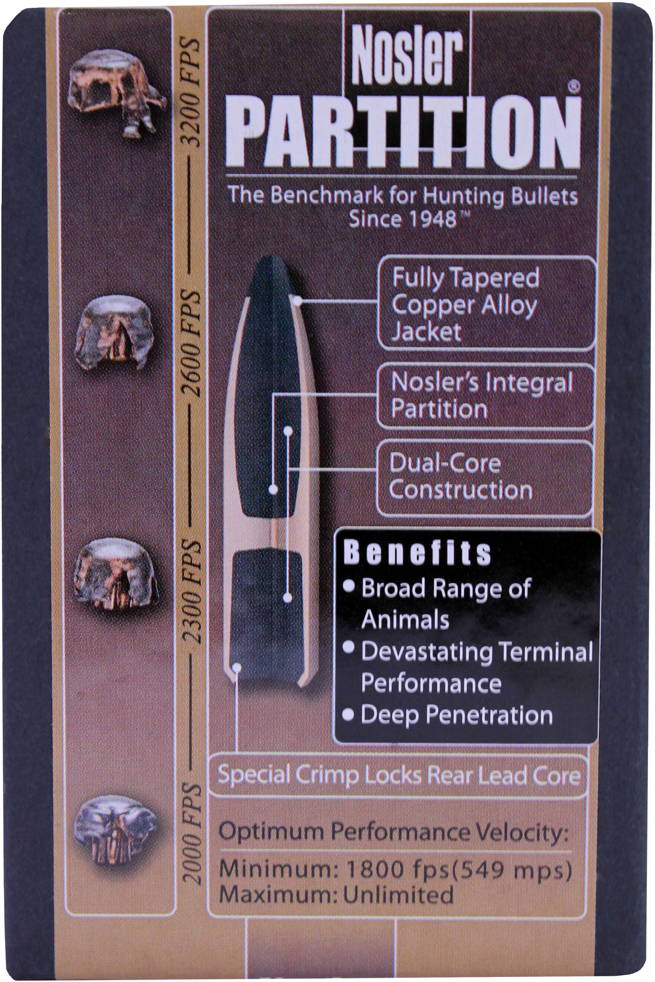 Nosler Partition Spitzer 6.5MM Caliber 125 Grain 50/Box Md: 16320 Bullets