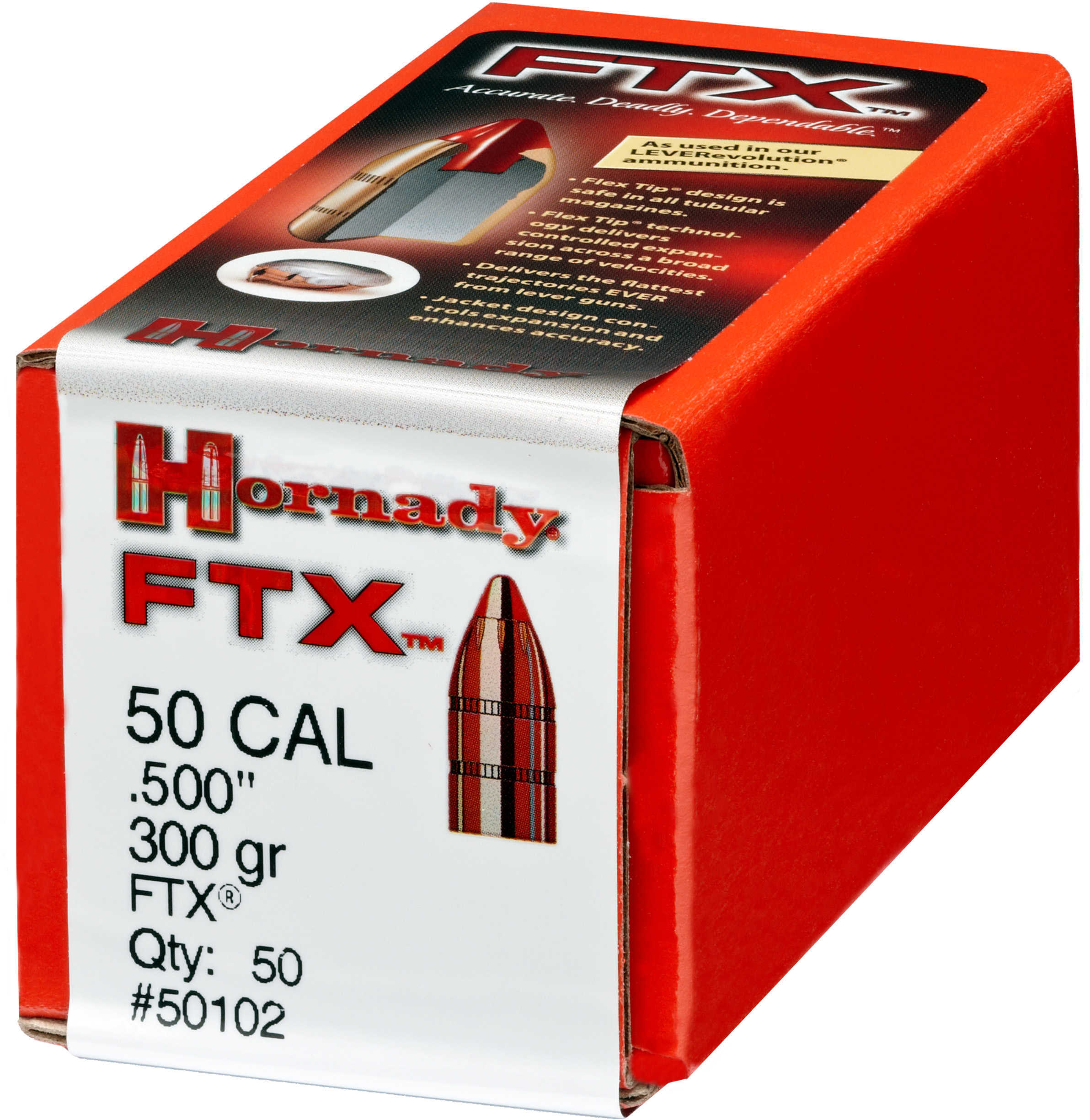 Hornady .500 Cal.500S&W 300 Grain FlexTip Expanding Bullets 50 Per Box Md: 50102
