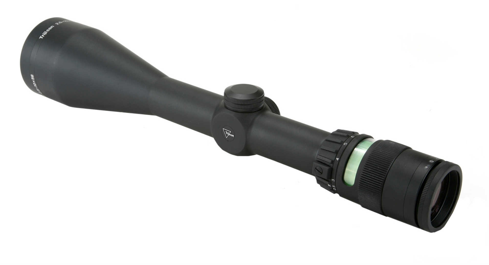 Trijicon 200033 AccuPoint 2.5-10x 56mm Obj 37.60-10.10 ft @ 100 yds FOV 30mm Tube Black Finish Illuminated Green Triangl