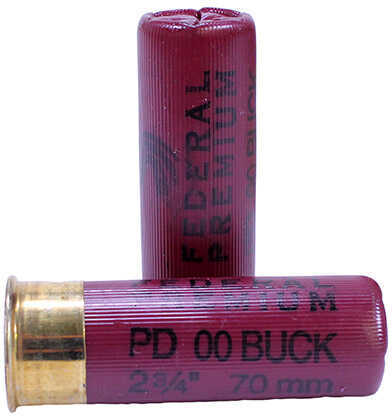 12 Gauge 2-3/4" Lead 00 Buck  9 Pellets 5 Rounds Federal Shotgun Ammunition