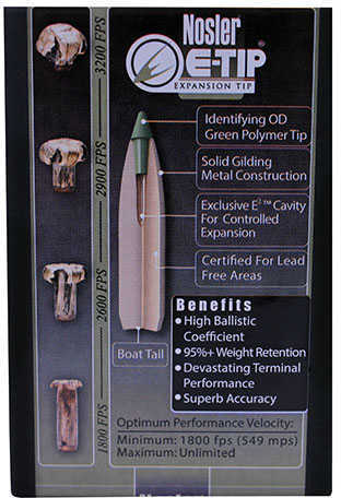 Nosler 7mm 140 Grains E-Tip, (Per 50) Md: 59955 Bullets