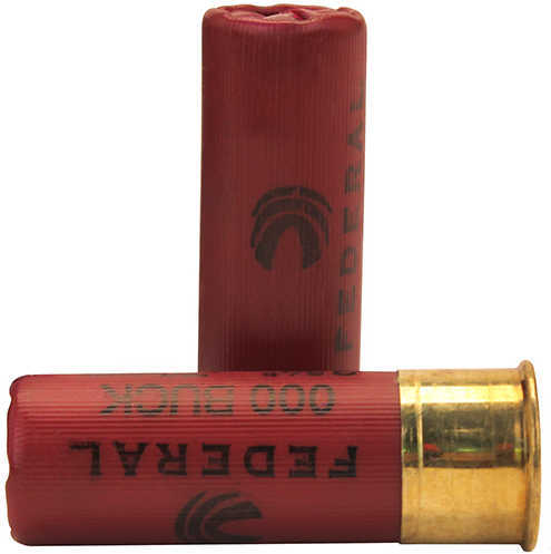 12 Gauge 2-3/4" Lead 000 Buck  8 Pellets 5 Rounds Federal Shotgun Ammunition