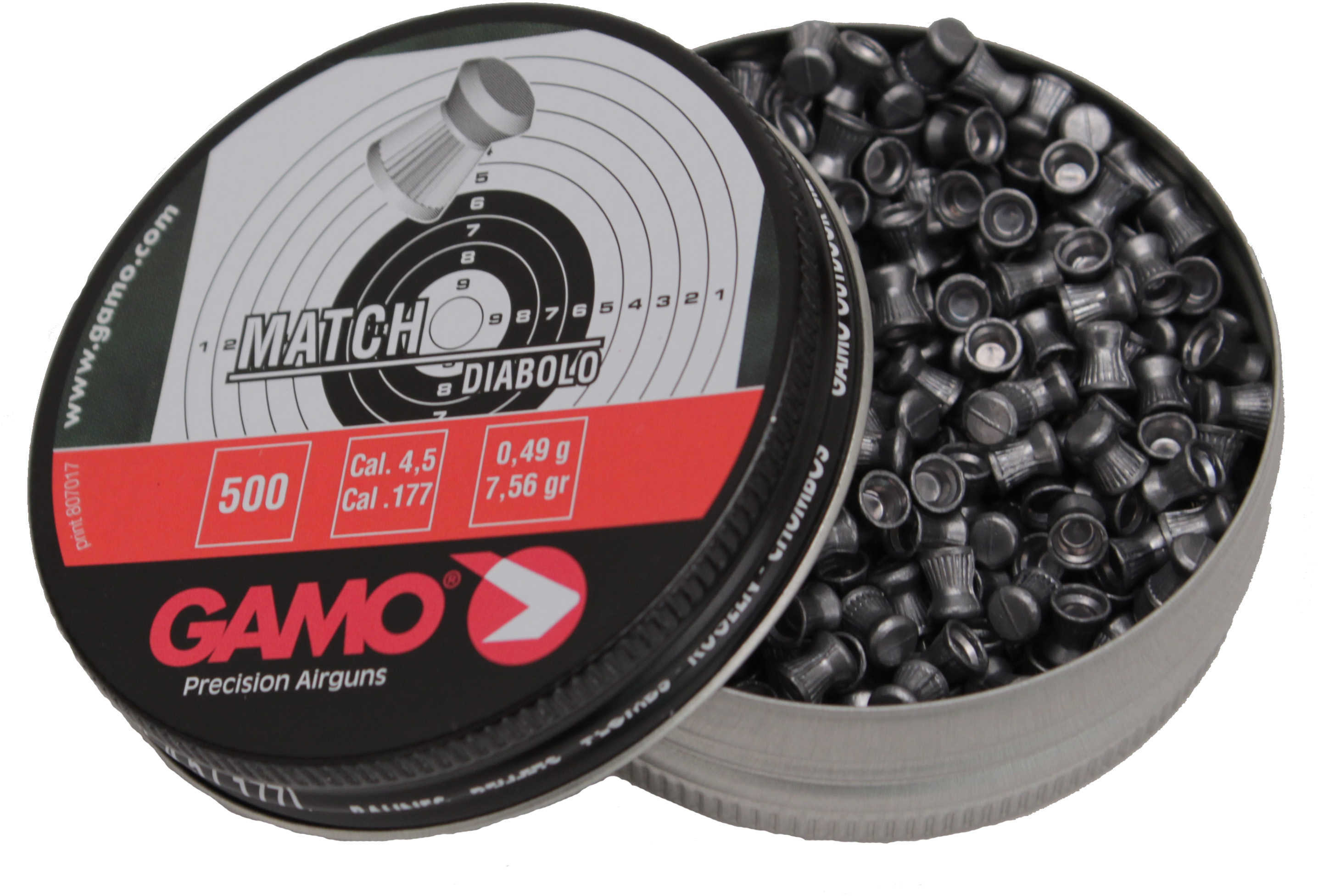 Gamo .177 Caliber Flat Nose Match Pellets/500 Count Md: 632003454