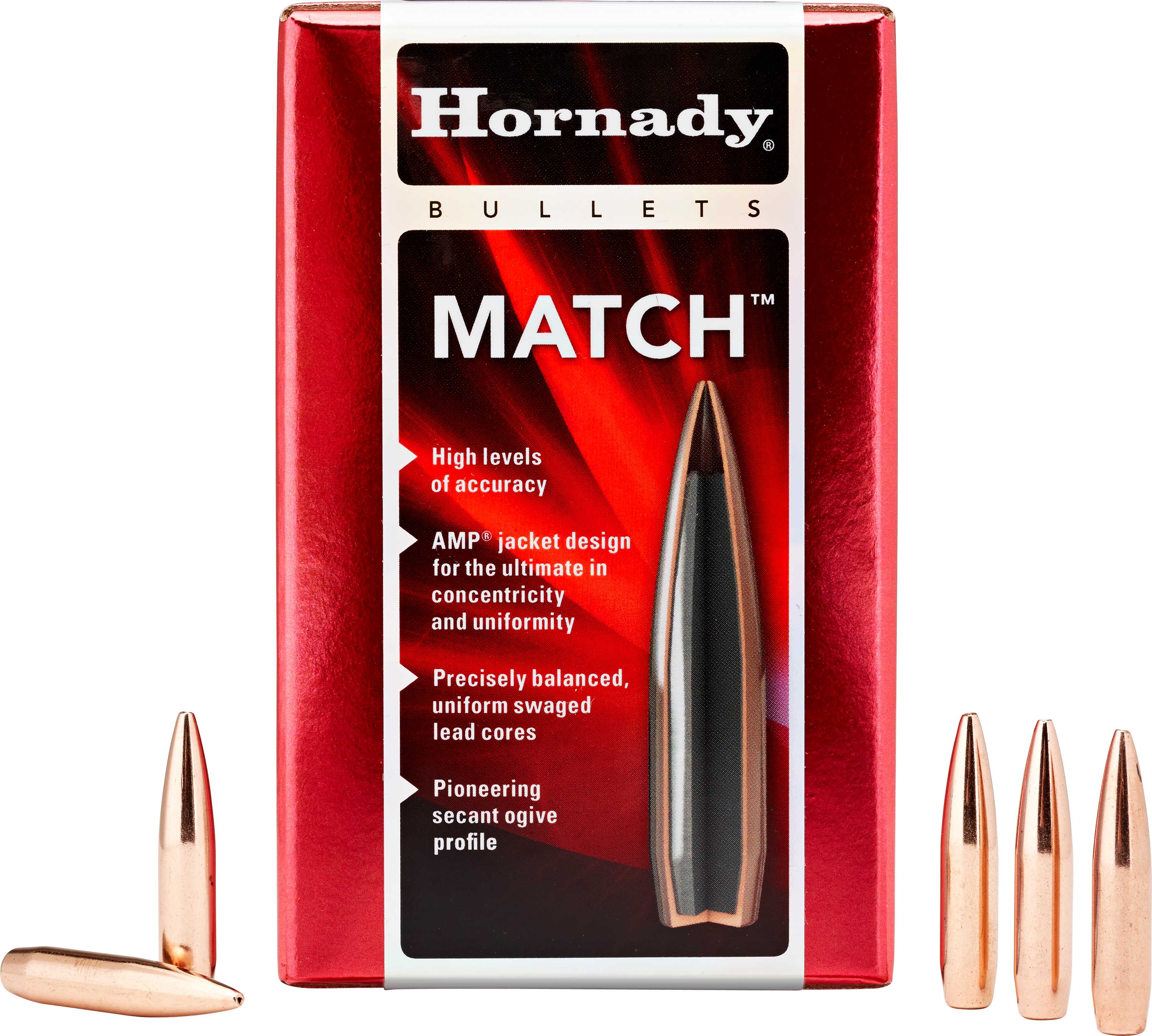 Hornady 26335 Match 6.5mm .264 140 GR Boat Tail Hollow Point 100 Box