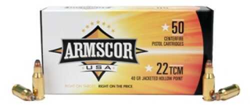 22 TCM 40 Grain Hollow Point 50 Rounds Armscor Ammunition