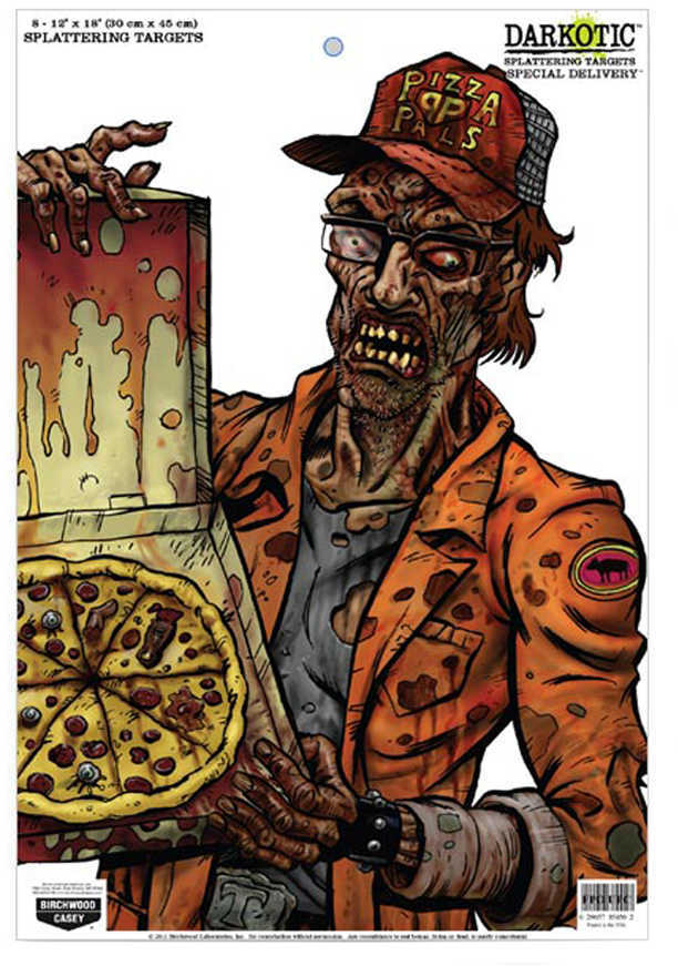 Birchwood Casey 35650 Darkotic Hanging Paper 12" x 18" Zombie Pizza Delivery Multi 8 Pack