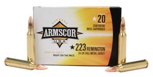 223 Rem 55 Grain Full Metal Jacket 20 Rounds Armscor Ammunition 223 Remington