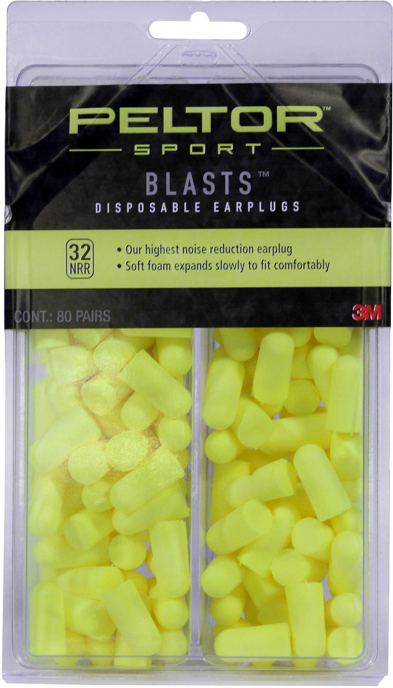 3M Peltor 97082 Blasts Disposable Earplugs 32 dB Yellow 80 Pair