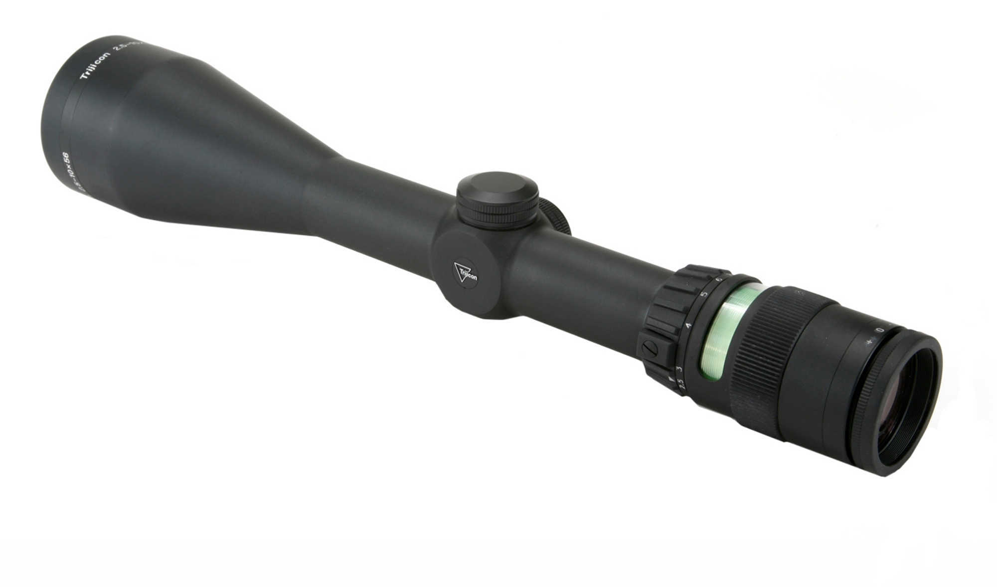 Trijicon 200028 AccuPoint 2.5-10x 56mm Obj 37.60-10.10 ft @ 100 yds FOV 30mm Tube Black Finish Illuminated Green Mil-Dot