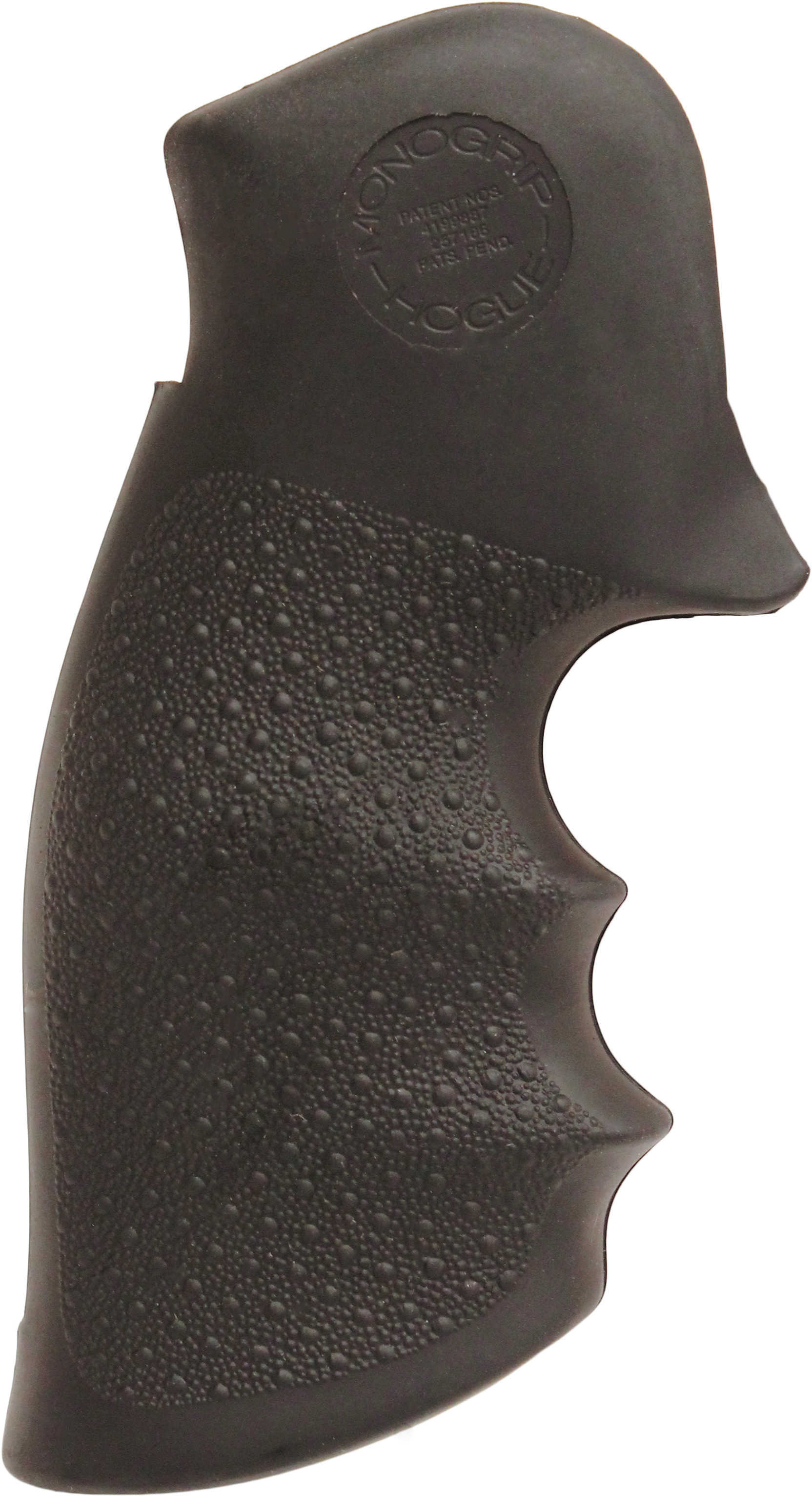 Hogue 66000 Monogrip with Finger Grooves Taurus Med, Lg Frame w/Square Butt Rubber Black