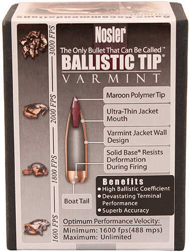 Nosler 20 Caliber 32 Grains Ballistic Tip .204 100/Box Bullets