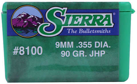 Sierra 9MM 90 Grains JHP .355" 100/Box Bullets