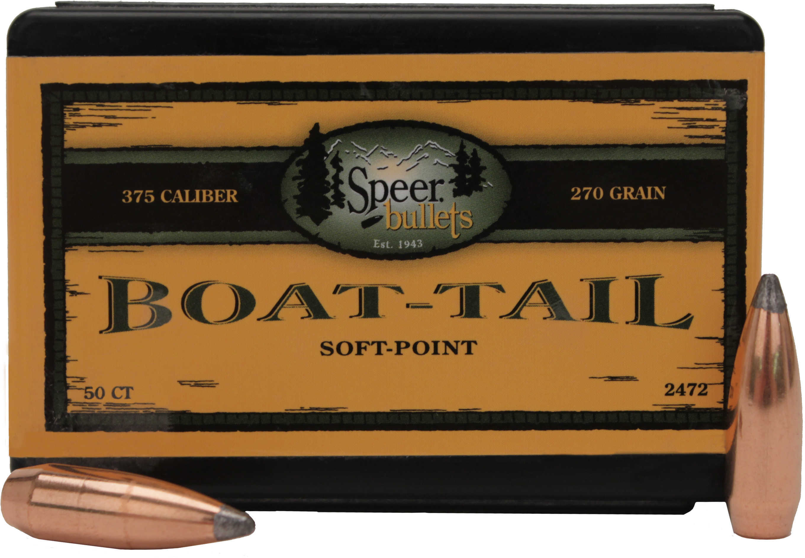 Speer Bullet 375 Caliber 270 Grains BTSP .375" 50/Box