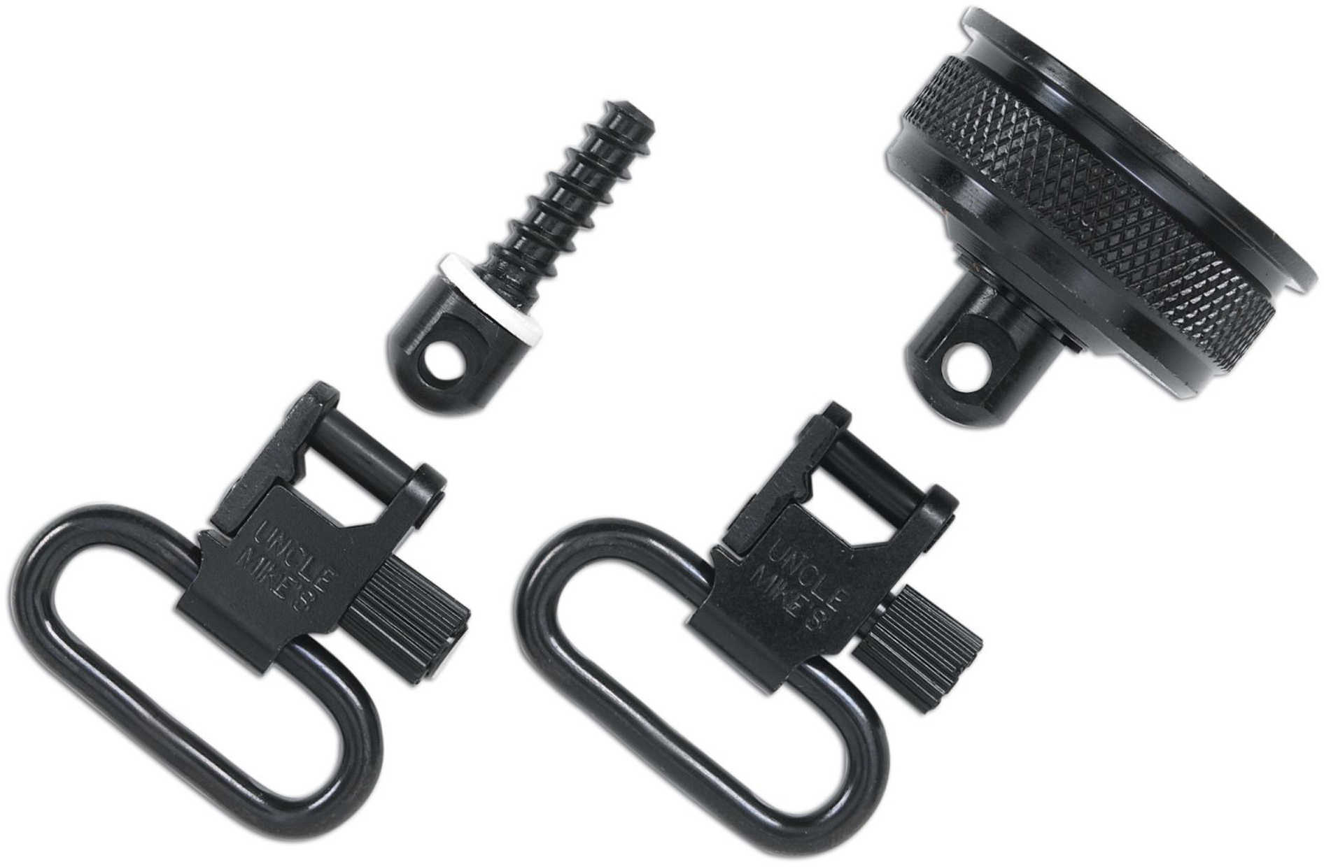 Uncle Mikes QD Magazine Cap Swivels Sets - Rem 870 & Youth Rem-870 12 Ga 1" Blued Conventional Ball De
