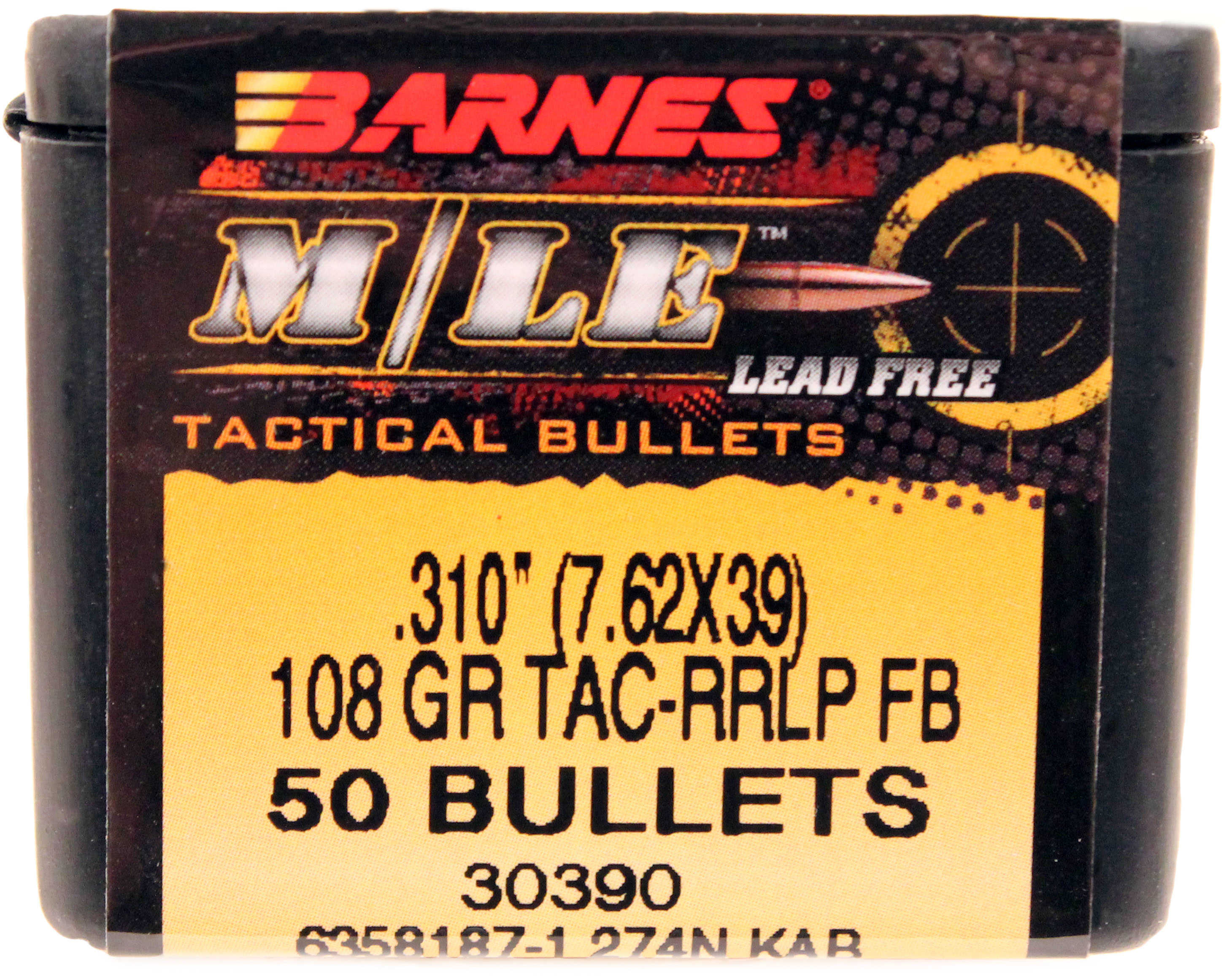 Barnes 31010 Tactical 7.62mmX39mm 108 Grains 50 Per Box