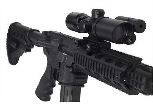Firefield FF13017 Rifle Scope with Green Laser 1.5-5x 32mm Obj 42-14.7 ft @ 100 yds FOV 30mm Tube Black Matte Finish Ill