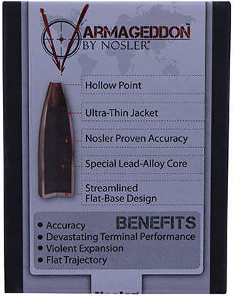 Nosler 17215 Varmageddon 20 Caliber .204 32 GR Flat Base Hollow Point (FBHP) 100 Box