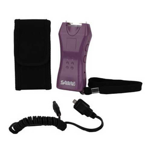 Sabre Dual Capacitor Stun Gun Purple 1.600 uC with LED Flashlight Model: S-1005-PR