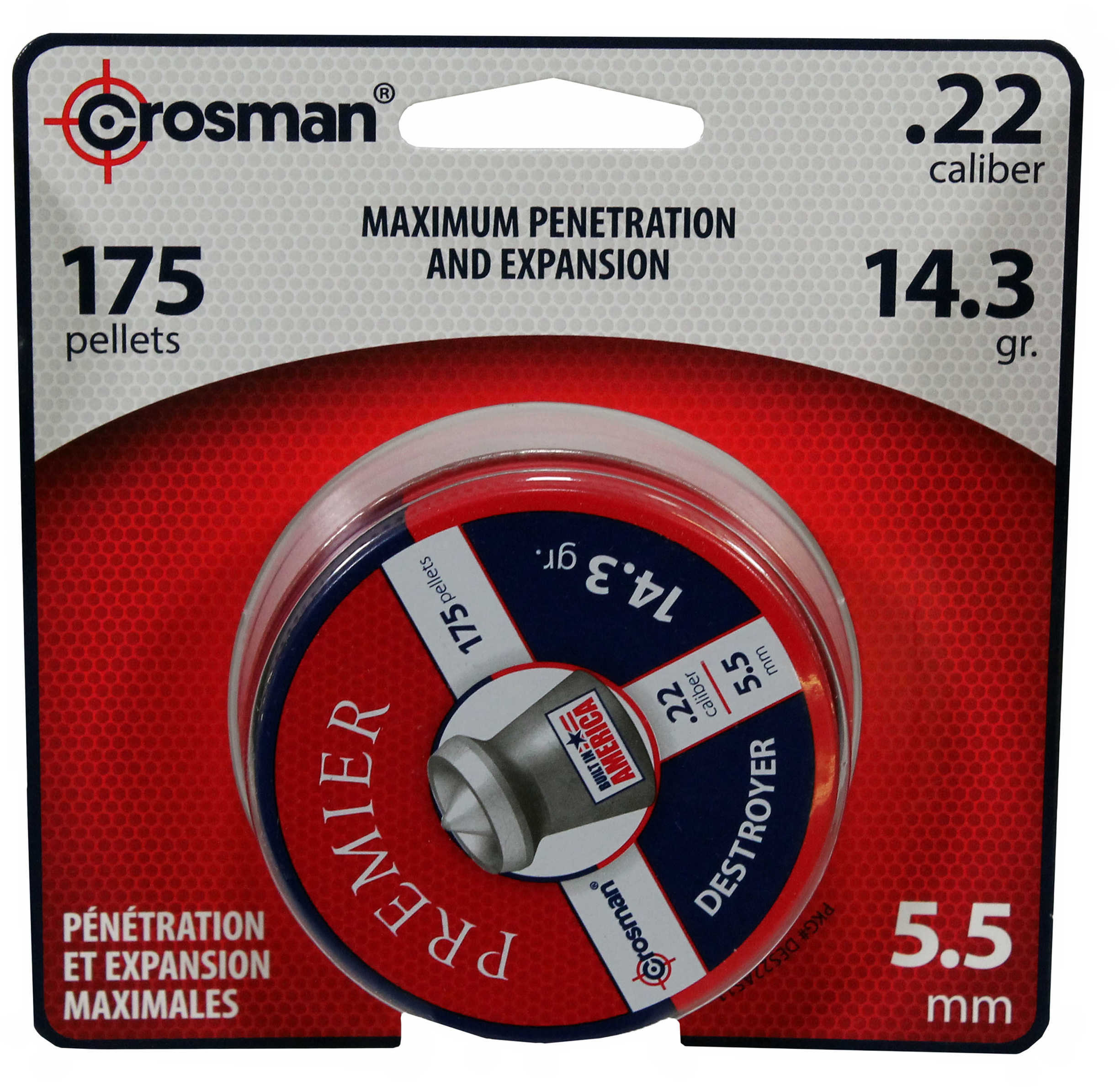 CROSMAN DESTROYER .22 PELLET 175CT