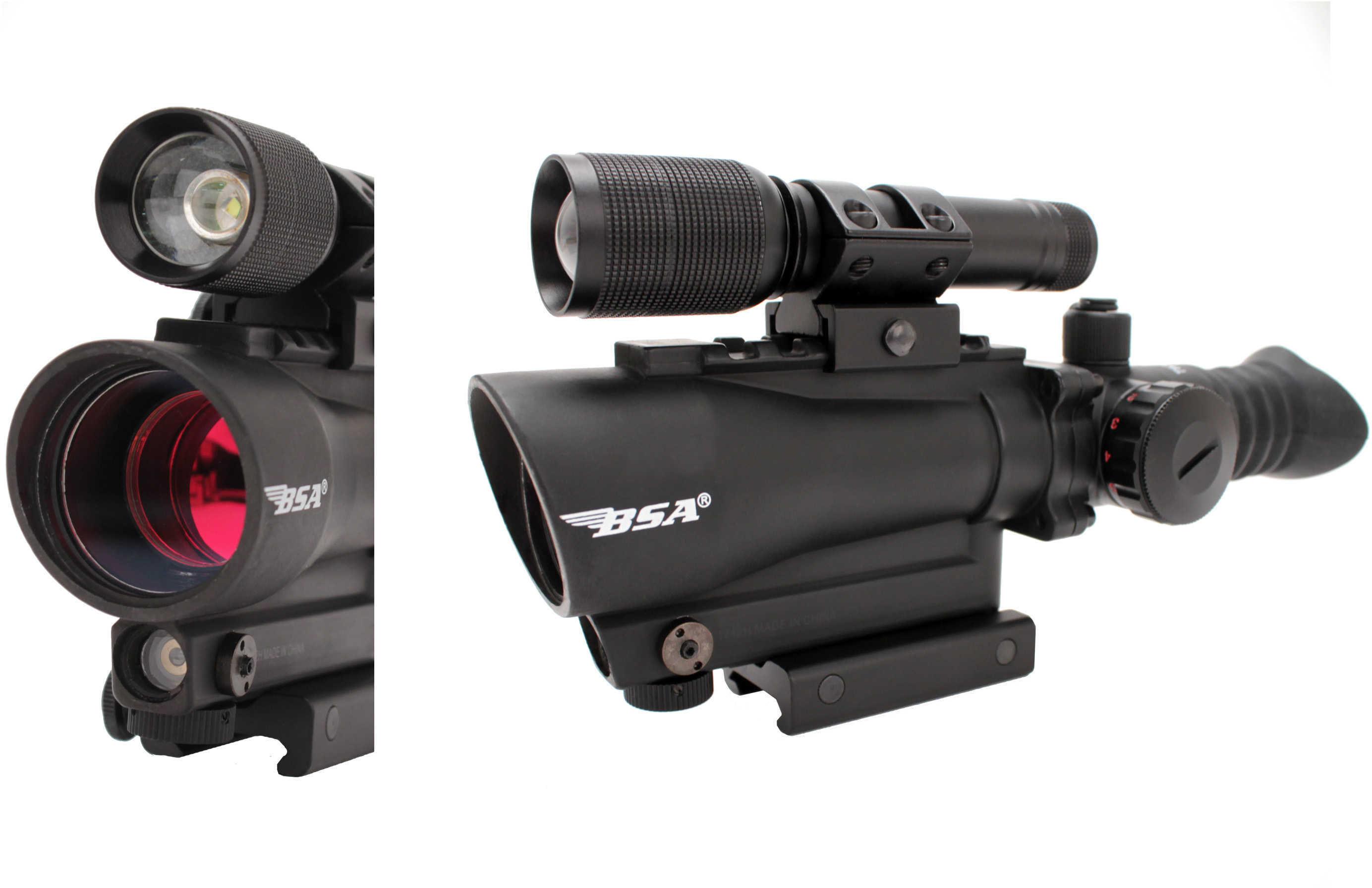 BSA TW30RDLL 30MM Red Dot with Laser and Flashlight Matte Black 1 x 30 mm 5 MOA Red Dot Reticle Red Laser White LED