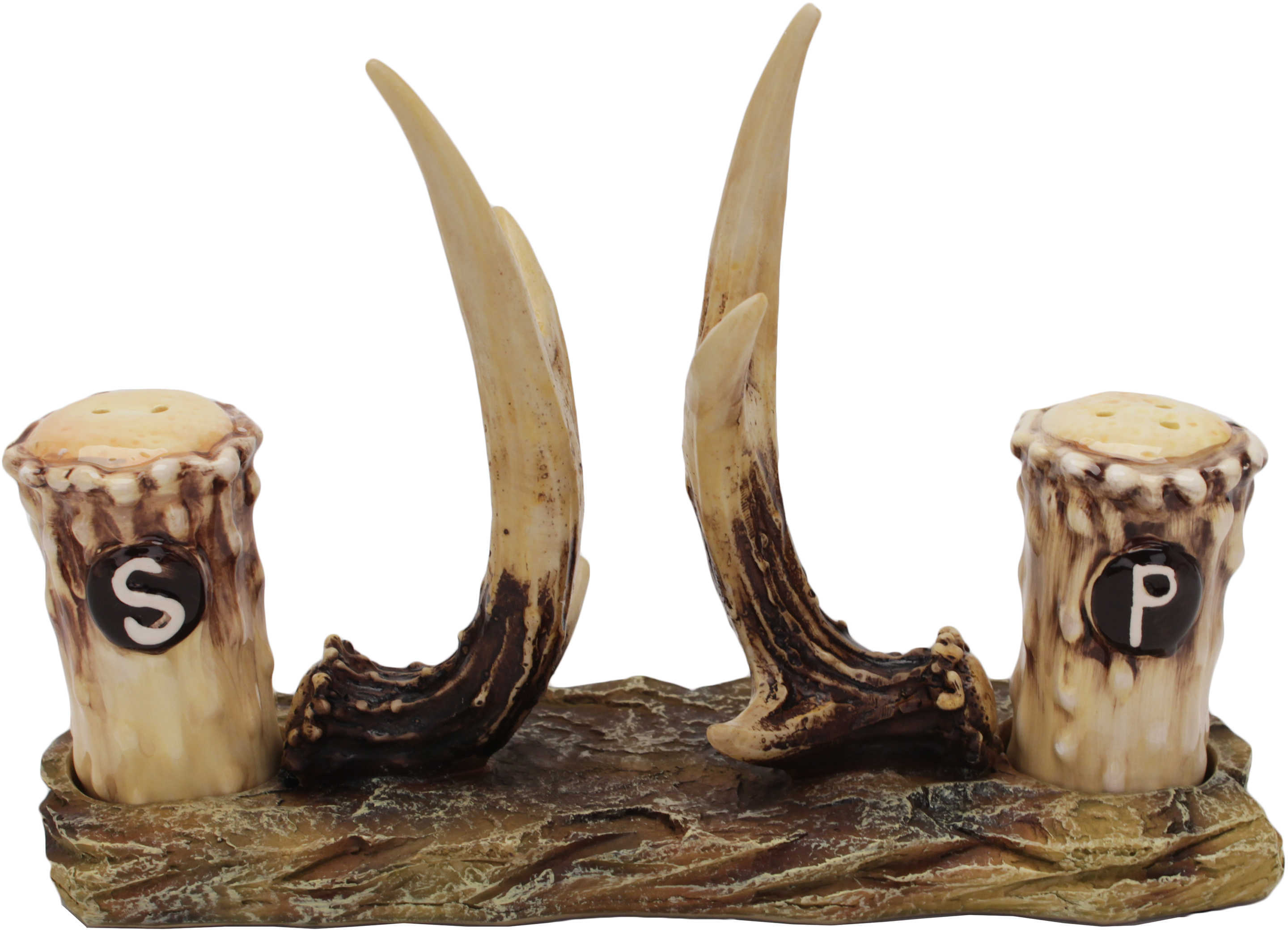 River's Edge Antler Salt/Pepper Shakers With Napkin Holder