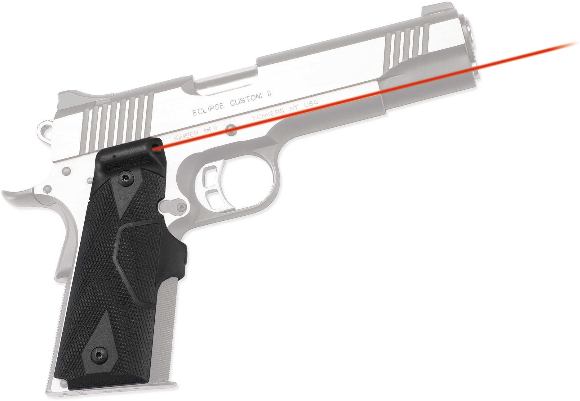 Crimson Trace Corporation Hi-Brite LaserGrip Fits 1911 Government/Commander Black Front Activated