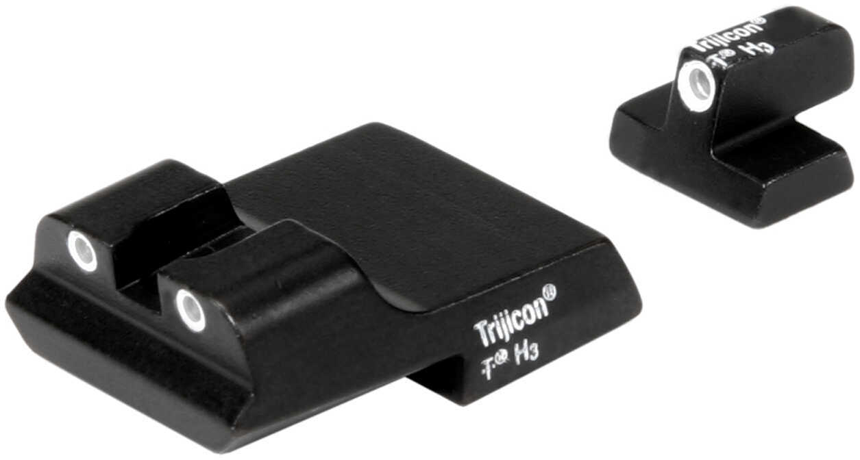 Trijicon 600437 Bright and Tough Night Sights S&W 1911 Tritium Green w/White Outline Black