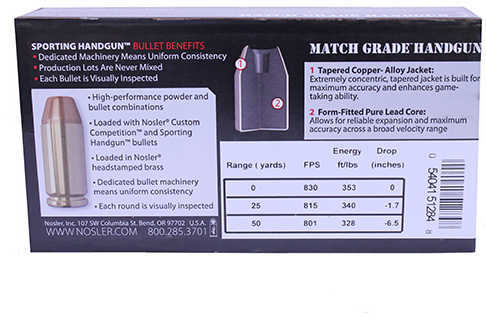 45 ACP 230 Grain Hollow Point 50 Rounds Nosler Ammunition