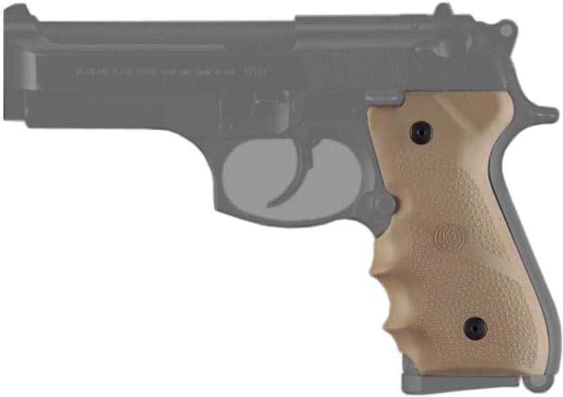 Hogue 92003 Beretta 92/96 Series Rubber Grip W/Finger Grooves Desert Tan