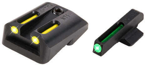 Truglo TG-TG131Nt1Y TFO Square Green Front/U-Notch Yellow Rear Tritium/Fiber Optic Nitride Fortress Frame For 1911 W/Nov