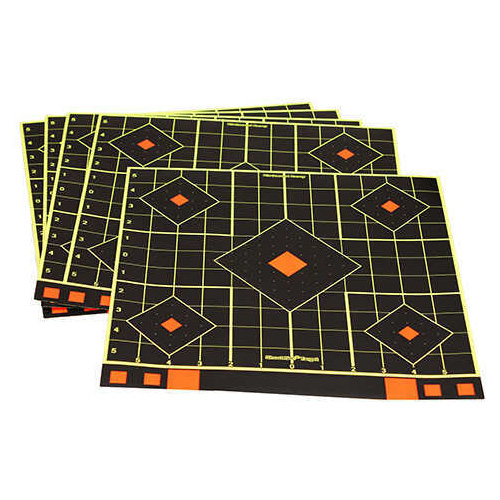 Birchwood Casey 34214 Shoot-N-C Sight-In Self-Adhesive Paper 12" 5-Diamond Black/Red 12 Pack