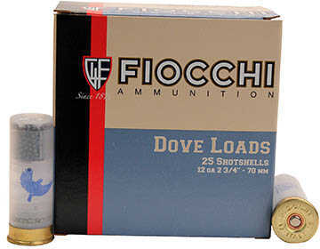 12 Gauge 2-3/4" Lead #8  1 oz 25 Rounds Fiocchi Shotgun Ammunition