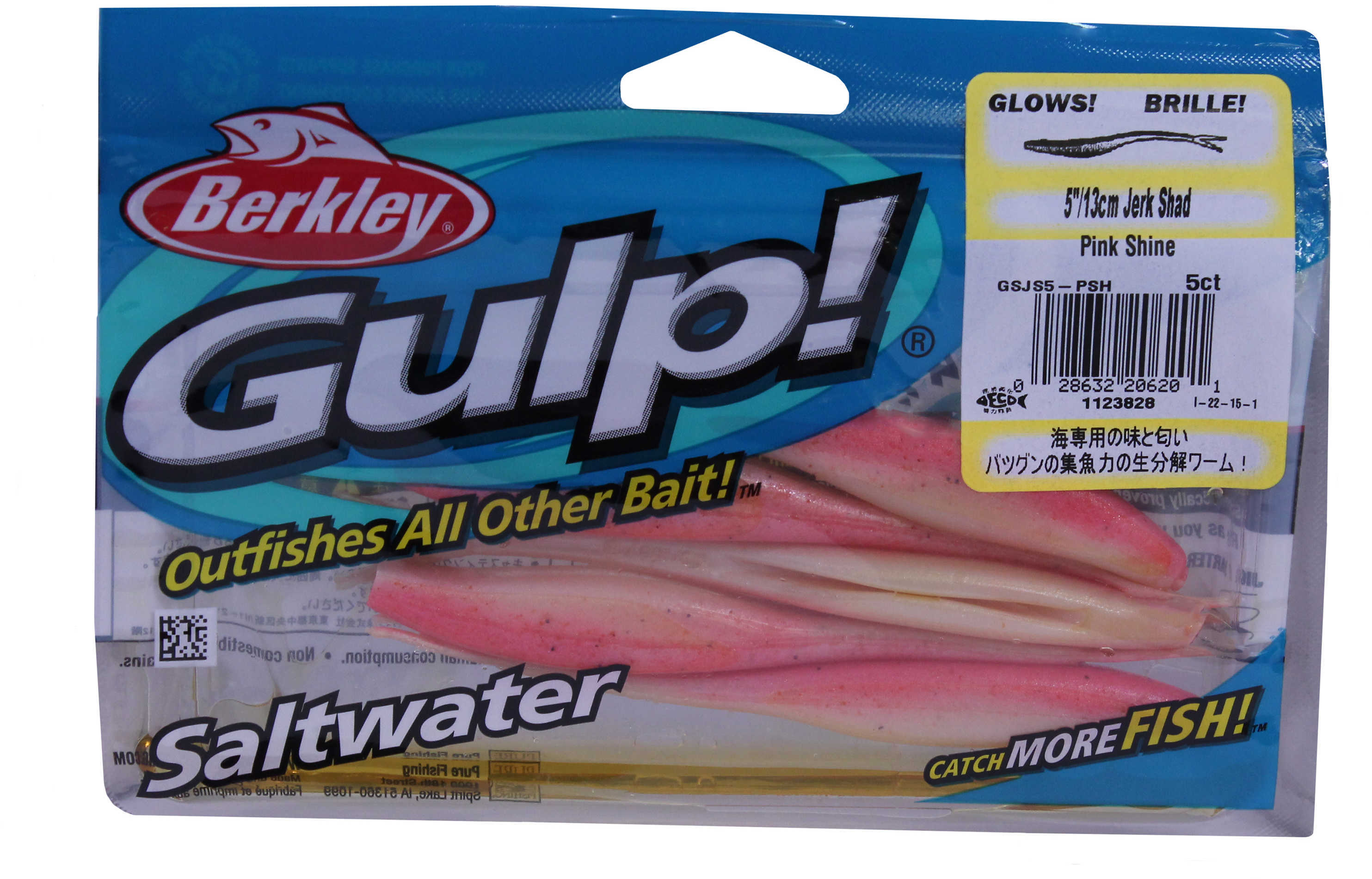 GULP SW JERK SHAD PINK SHINE 5IN