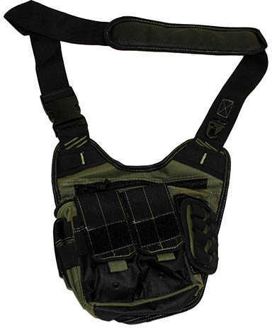 G*Outdoors GPS-980RDP Rapid Deployment Sling Pack With Handgun Holster Rifle Green W/Khaki Trim 1