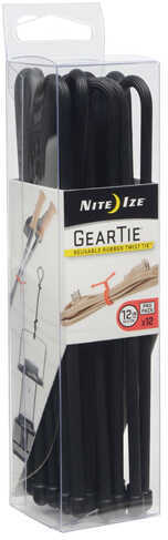 Nite Ize Gear Tie ProPack 12" Black 12 Pack Md: GTPP12-01-R8