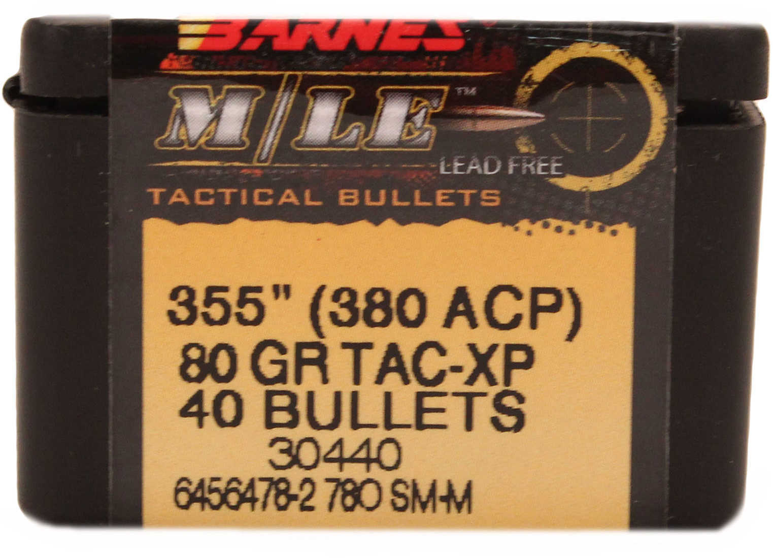 Barnes 380 ACP 80 Grains TAC XP 40/Box