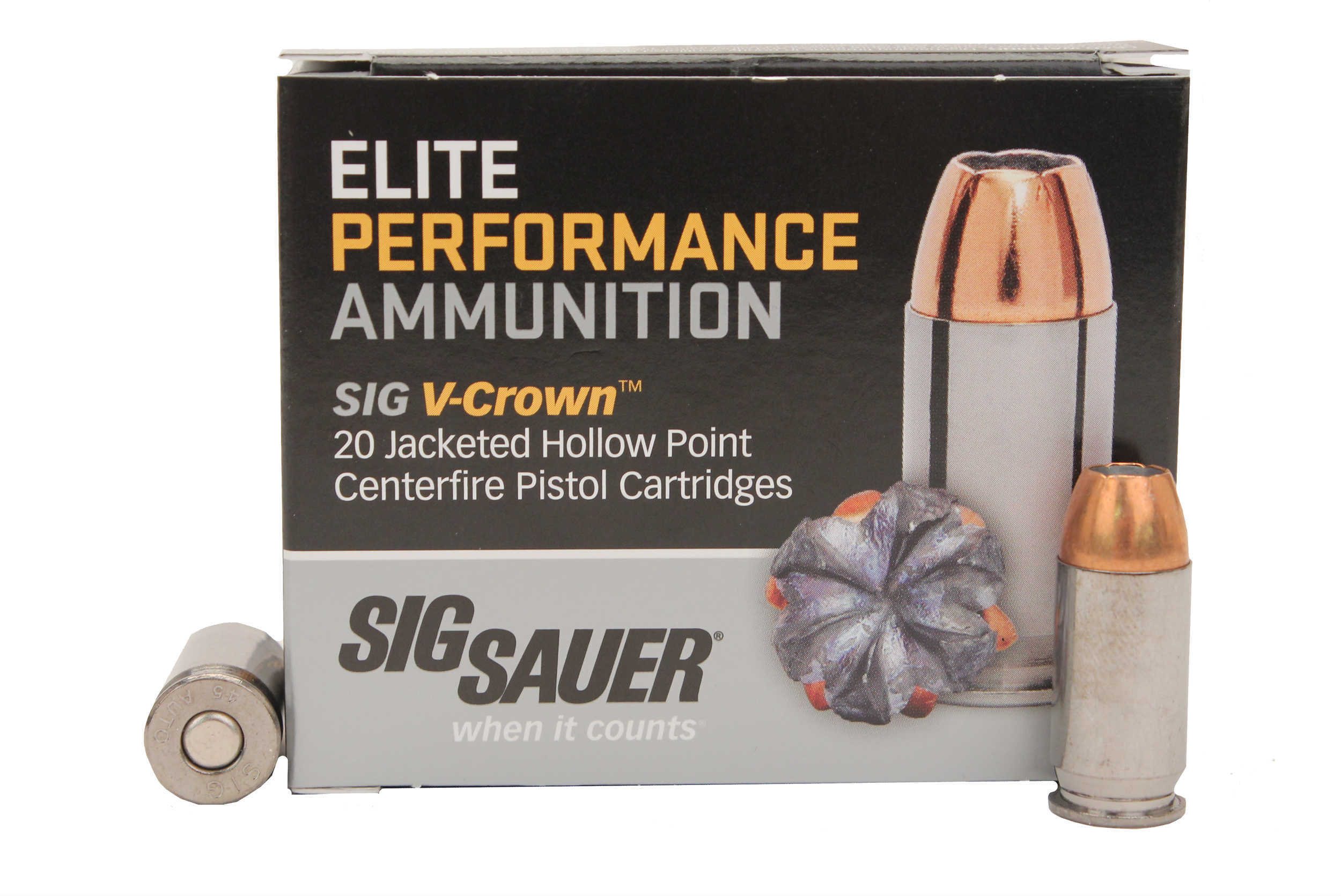 45 ACP 200 Grain Hollow Point Rounds Sig Sauer Ammunition