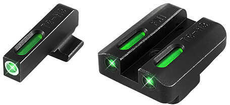 Truglo TG13WA1A Brite-Site TFX Day/Night Sights Walther PPQ Tritium/Fiber Optic Green w/White Outline Front Rear