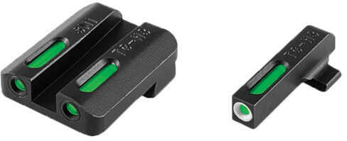 Truglo TG13WA2A Brite-Site TFX Day/Night Sights Walther PPS Tritium/Fiber Optic Green w/White Outline Front Rear