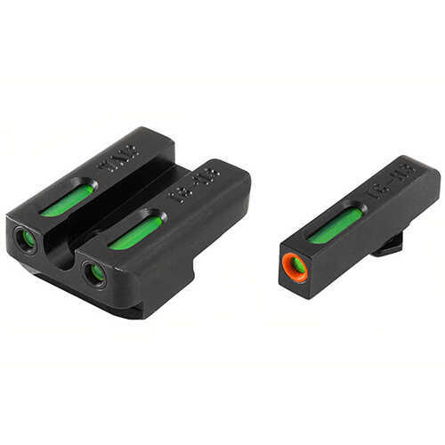 Truglo TG13WA1PC Brite-Site TFX Pro Day/Night Sights Walther PPQ Tritium/Fiber Optic Green w/Orange Outline Front U-Notc